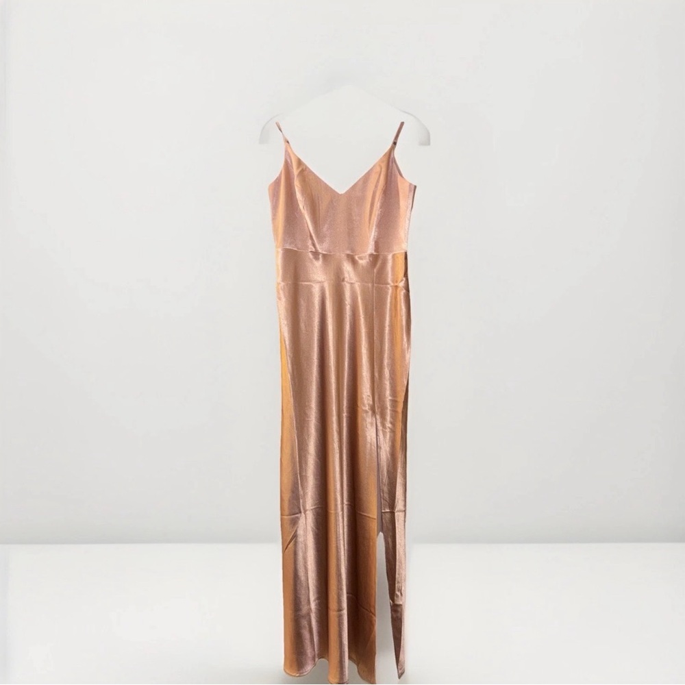 Elegant Pink Satin Slip Dress